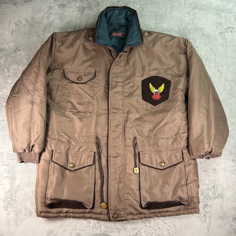Vintage Tuscany Eagle Tuscany Wing Insulated Field Jacket Brown XL Padded Hooded
